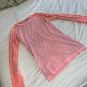 Pink/Orange Long Sleeve Swiftly Tech Lululemon Top